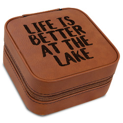 Lake House Travel Jewelry Box - Rawhide Leather (Personalized)