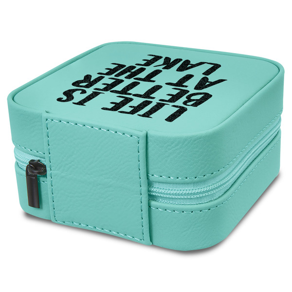 Lake House Travel Jewelry Boxes - Leather - Teal - View from Rear