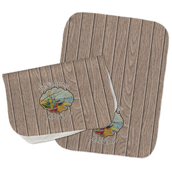 Lake House Burp Cloths - Fleece - Set of 2 w/ Name or Text