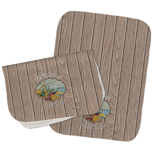 Lake House Two Rectangle Burp Cloths - Open & Folded