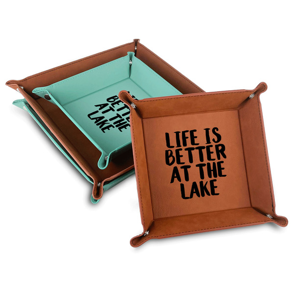 Custom Lake House Faux Leather Dice Tray