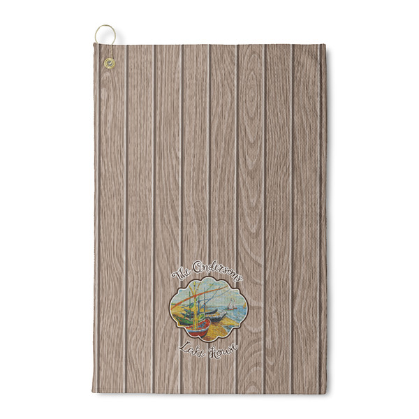 Custom Lake House Waffle Weave Golf Towel (Personalized)
