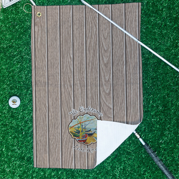 Lake House Waffle Weave Golf Towel - In Context