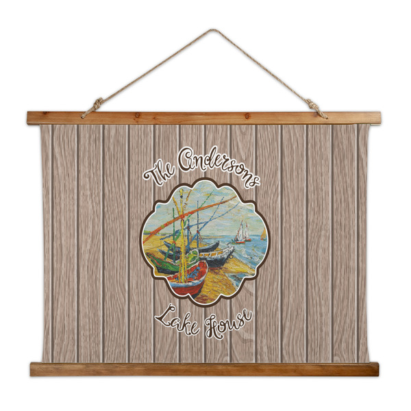 Custom Lake House Wall Hanging Tapestry - Wide (Personalized)
