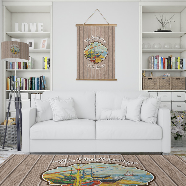 Lake House Wall Hanging Tapestry - Portrait - IN CONTEXT