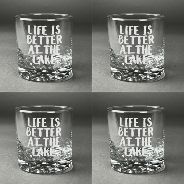 Lake House Whiskey Glasses - Set of 4 all Engraved