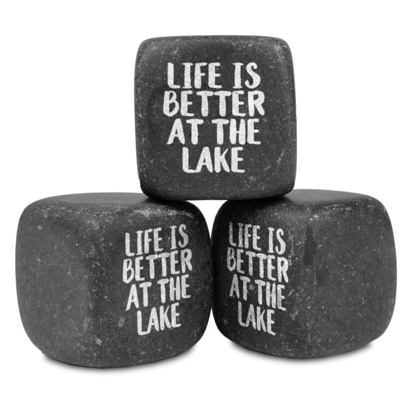 Custom Lake House Whiskey Stone Set - Set of 3 (Personalized)