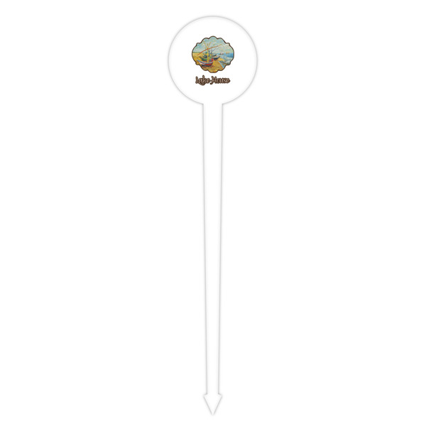 Lake House White Plastic 4" Food Pick - Round - Single Pick