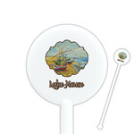 Lake House 5.5" Round Plastic Stir Sticks - White - Single Sided (Personalized)