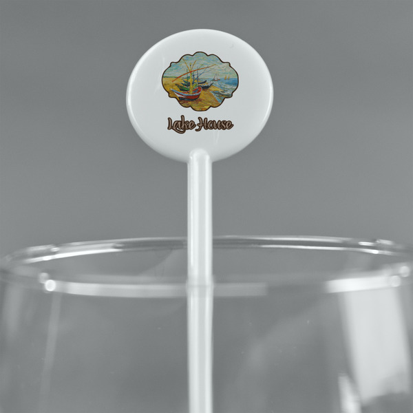 Lake House White Plastic 5.5" Stir Stick - Round - Main