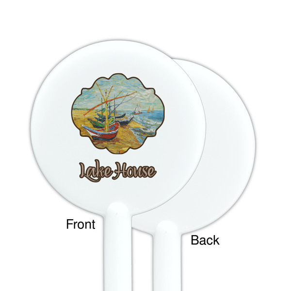 Lake House White Plastic 5.5" Stir Stick - Single Sided - Round - Front & Back