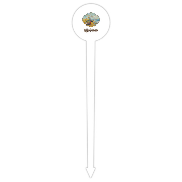 Lake House White Plastic 6" Food Pick - Round - Single Pick