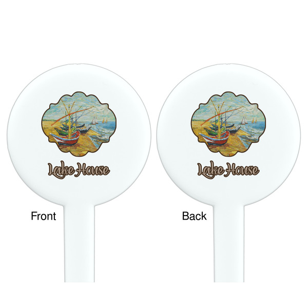 Lake House White Plastic 7" Stir Stick - Double Sided - Round - Front & Back