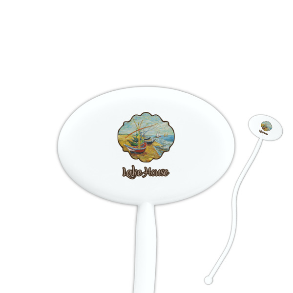 Custom Lake House Oval Plastic Stir Sticks (Personalized)