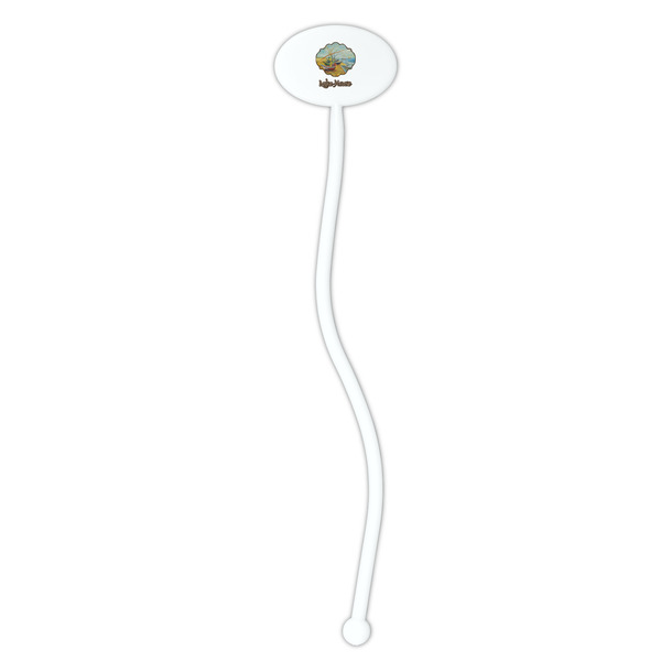 Lake House White Plastic 7" Stir Stick - Oval - Single Stick