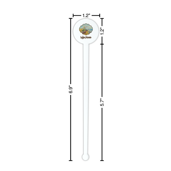 Lake House White Plastic 7" Stir Stick - Round - Dimensions