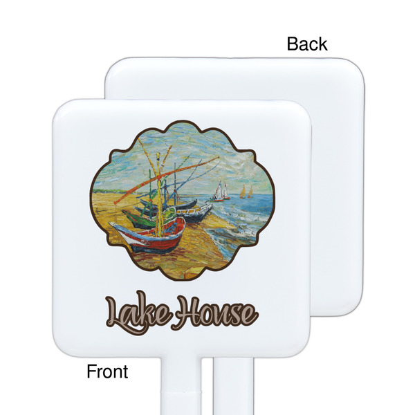 Lake House White Plastic Stir Stick - Single Sided - Square - Approval