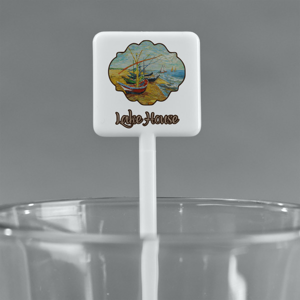Lake House White Plastic Stir Stick - Square - Main