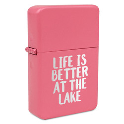 Lake House Windproof Lighter - Pink - Single Sided (Personalized)