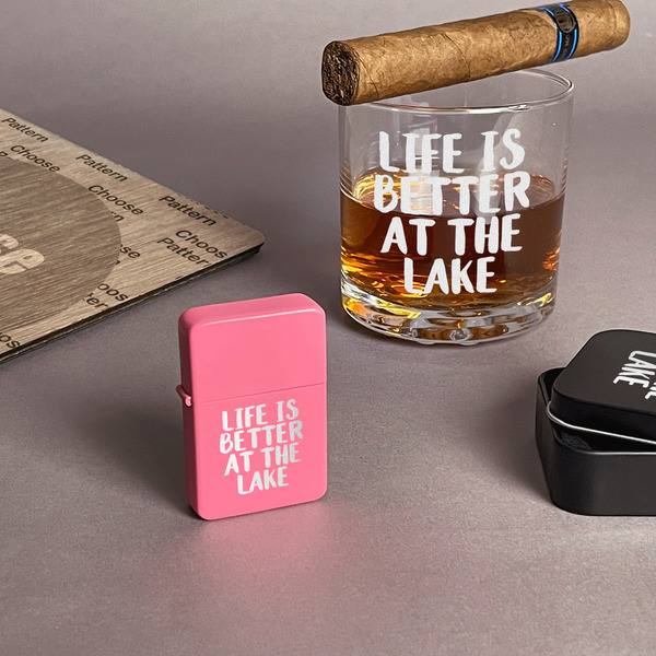 Lake House Windproof Lighters - Pink - In Context