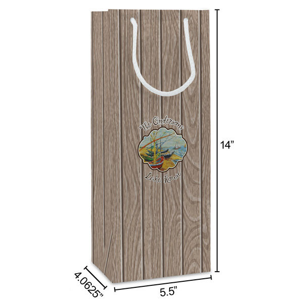 Lake House Wine Gift Bag - Dimensions