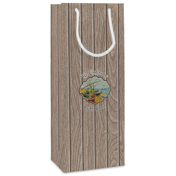 Custom Lake House Wine Gift Bags - Gloss (Personalized)