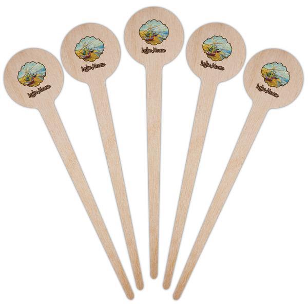Lake House Wooden 4" Food Pick - Round - Fan View