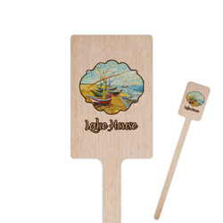 Lake House 6.25" Rectangle Wooden Stir Sticks - Double Sided (Personalized)