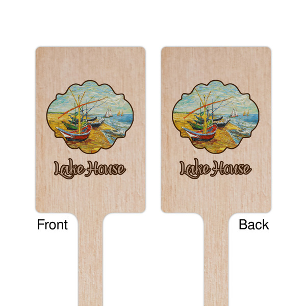 Lake House Wooden 6.25" Stir Stick - Rectangular - Double Sided - Front & Back