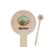 Lake House 6" Round Wooden Food Picks - Single Sided (Personalized)