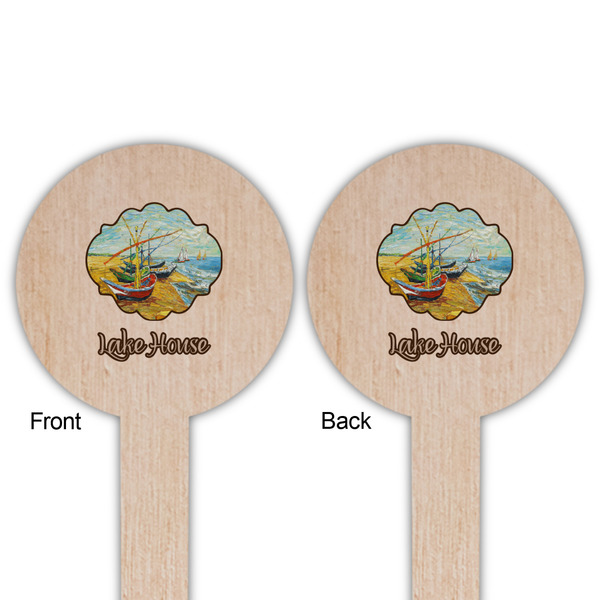 Lake House Wooden 6" Food Pick - Round - Double Sided - Front & Back