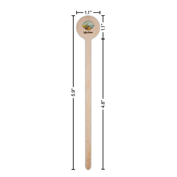 Lake House Wooden 6" Stir Stick - Round - Dimensions