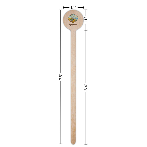 Lake House Wooden 7.5" Stir Stick - Round - Dimensions