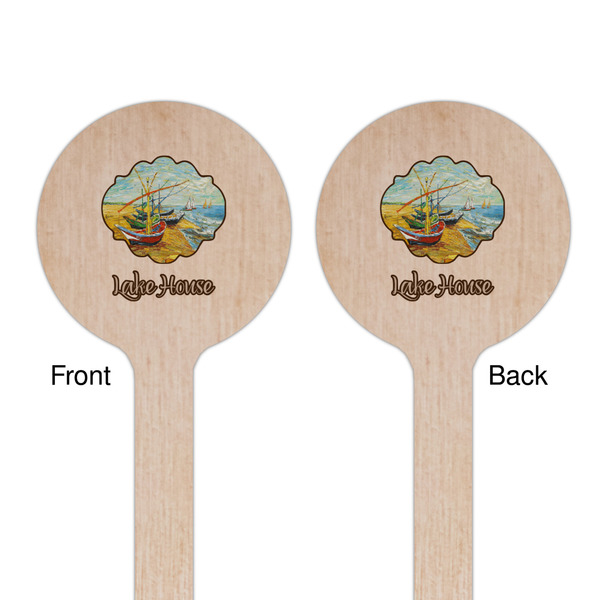 Lake House Wooden 7.5" Stir Stick - Round - Double Sided - Front & Back