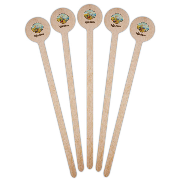Lake House Wooden 7.5" Stir Stick - Round - Fan View