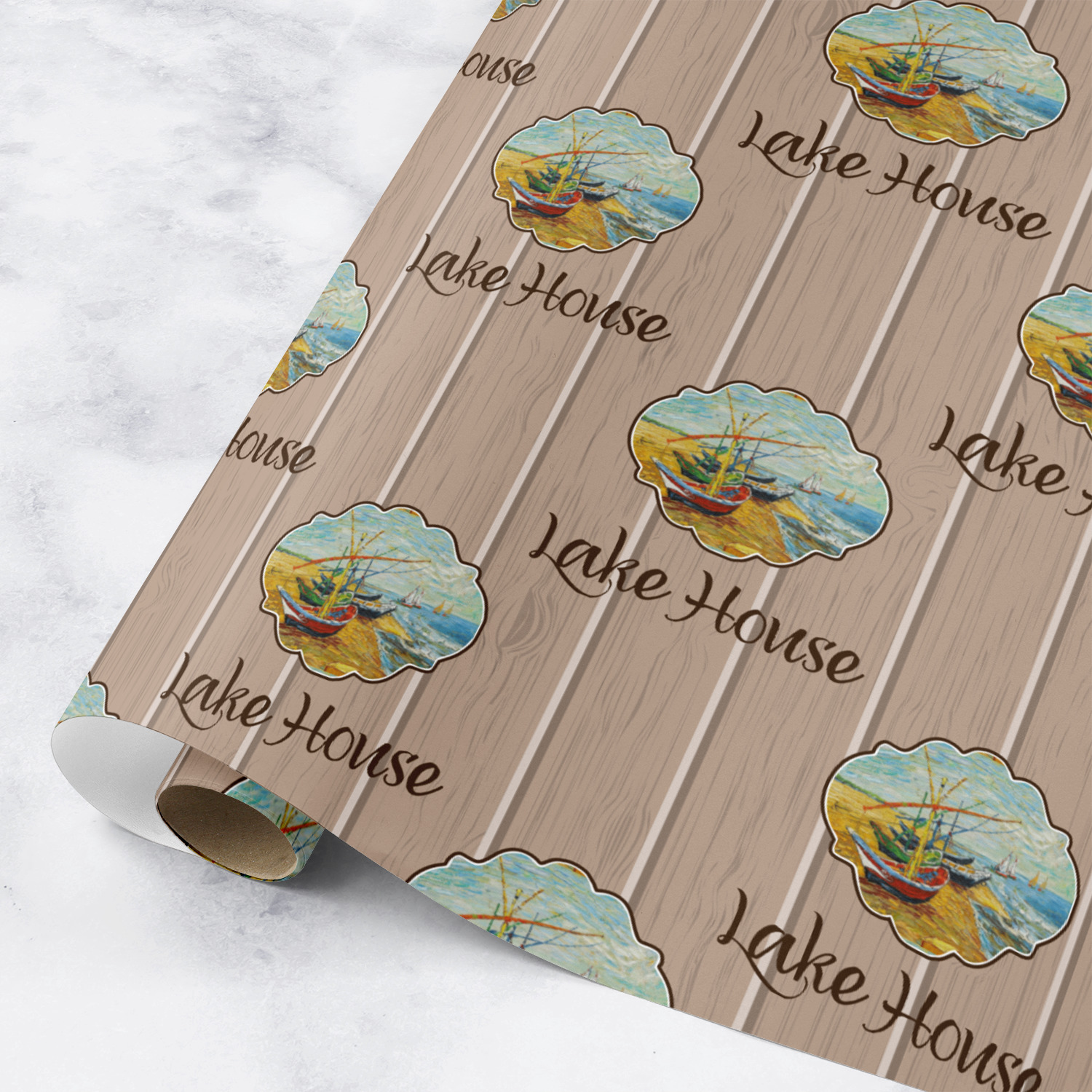 Lake House Wrapping Paper Personalized YouCustomizeIt