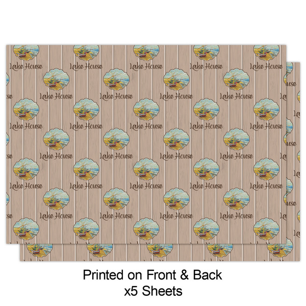 Lake House Wrapping Paper Sheet - Double Sided - Front