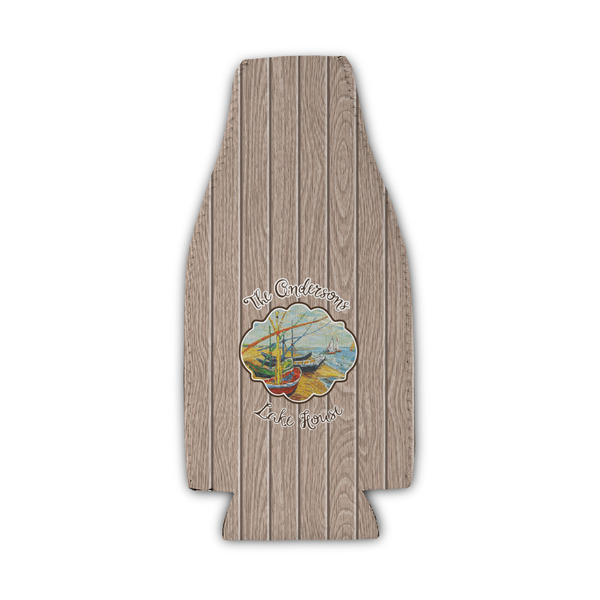 Custom Lake House Zipper Bottle Cooler (Personalized)