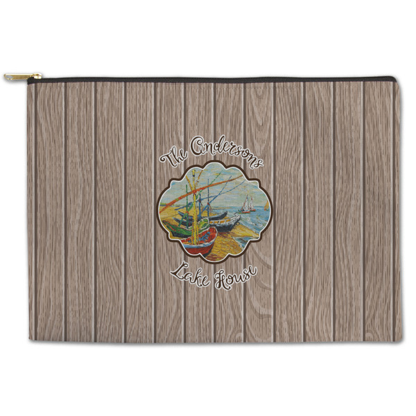 Custom Lake House Zipper Pouch - Large - 12.5"x8.5" (Personalized)