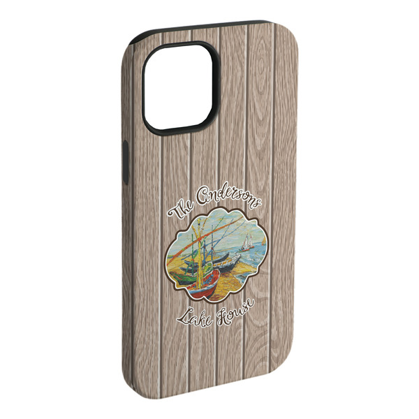 Custom Lake House iPhone Case - Rubber Lined - iPhone 15 Pro Max (Personalized)