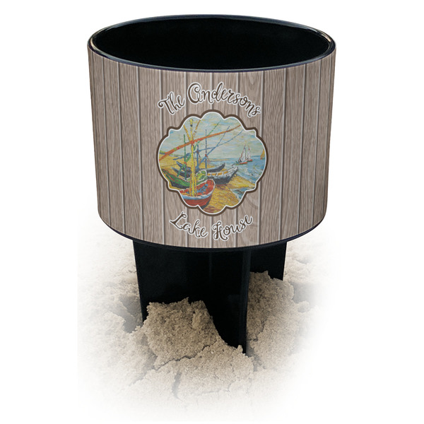 Custom Lake House Black Beach Spiker Drink Holder (Personalized)