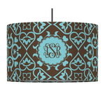 Floral 12" Drum Pendant Lamp - Fabric (Personalized)