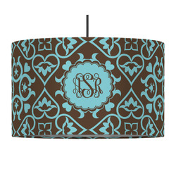 Floral 12" Drum Pendant Lamp - Fabric (Personalized)