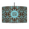 Floral 12" Drum Pendant Lamp - Fabric (Personalized)