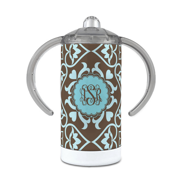 Custom Floral 12 oz Stainless Steel Sippy Cup (Personalized)