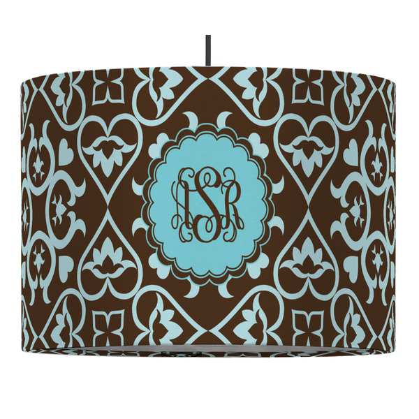 Custom Floral 16" Drum Pendant Lamp - Fabric (Personalized)