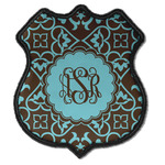Floral Iron On Shield Patch C w/ Monogram