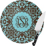 Floral Round Glass Cutting Board - Small (Personalized)