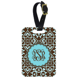 Floral Metal Luggage Tag w/ Monogram