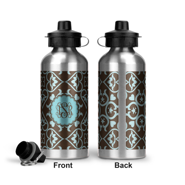 Floral Aluminum Water Bottle - Front and Back